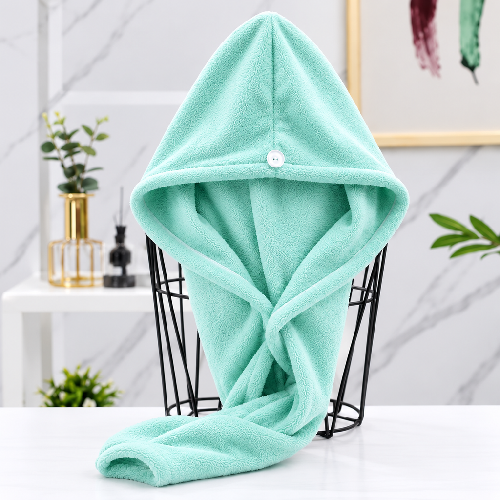 Microfiber Hair Towel (Dry Hair Faster, With Less Friction)