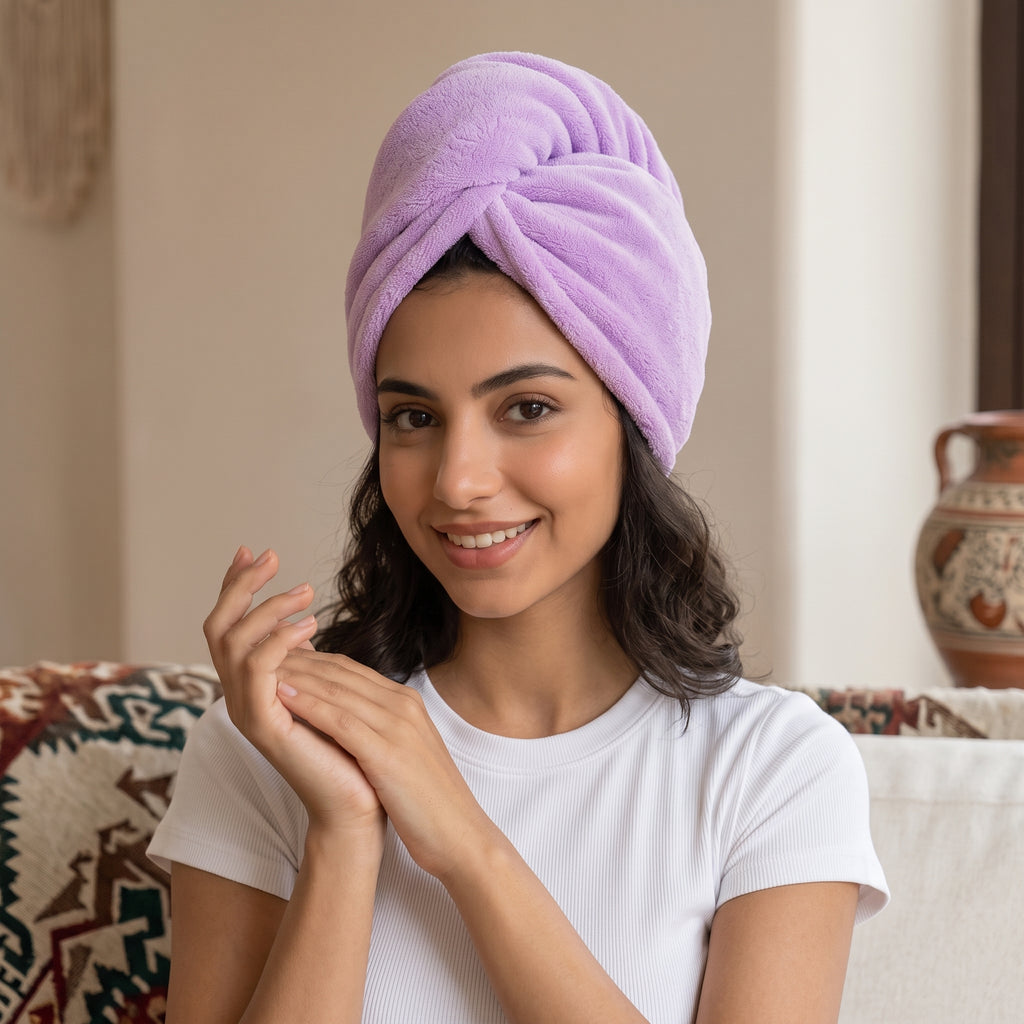 Microfiber Hair Towel (Dry Hair Faster, With Less Friction)