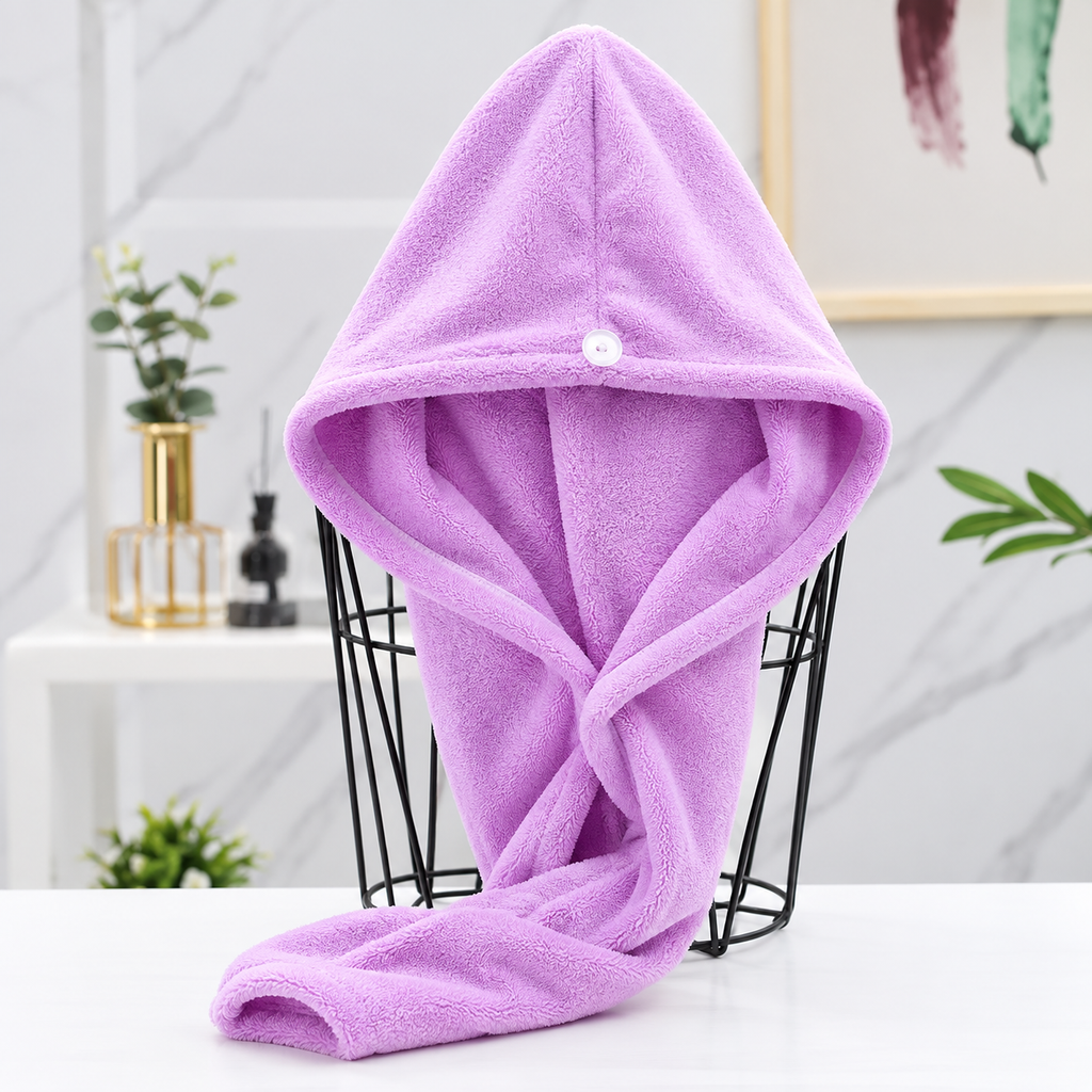 Microfiber Hair Towel (Dry Hair Faster, With Less Friction)