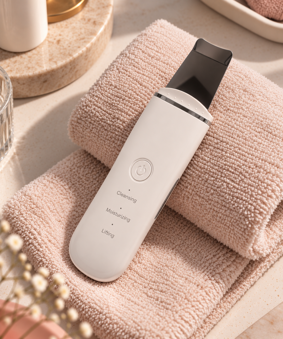 Ultrasonic Skin Scrubber (Cleaner, Smoother-Looking Skin in Minutes)